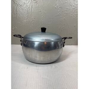MCM Wear-Ever Hallite Turquoise Lid/ Twist Handled 5 1/2 QT Stock Pot No. 2306